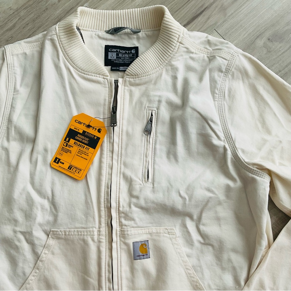 Carhartt Women's Cream Zip-Front Bomber Jacket - Picture 2 of 8